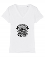 Happy Time Holiday Black Tricou mânecă scurtă guler V Damă Evoker
