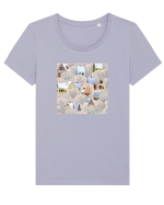 Tablou De Iarna Tricou mânecă scurtă guler larg fitted Damă Expresser