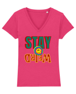 Stay Weird Tricou mânecă scurtă guler V Damă Evoker