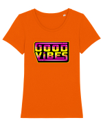 Good Vibes Tricou mânecă scurtă guler larg fitted Damă Expresser