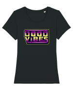Good Vibes Tricou mânecă scurtă guler larg fitted Damă Expresser