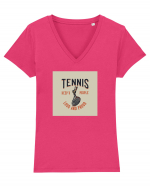 Tennis Tricou mânecă scurtă guler V Damă Evoker