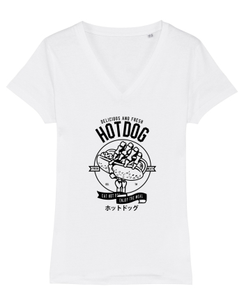 Hot Dog Skeleton Black White