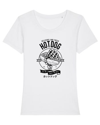 Hot Dog Skeleton Black White