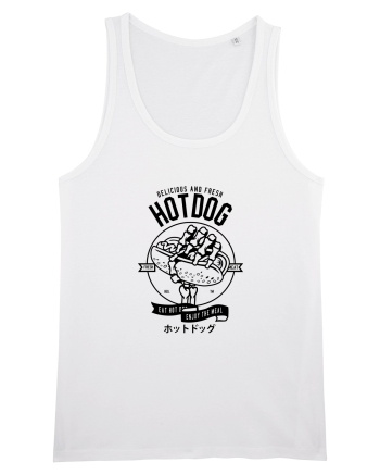 Hot Dog Skeleton Black White