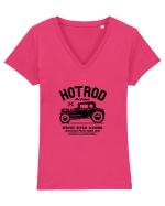 Hot Rod Black Old School Black Tricou mânecă scurtă guler V Damă Evoker