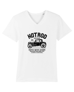 Hot Rod Black Old School Black Tricou mânecă scurtă guler V Bărbat Presenter