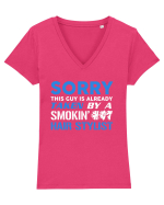 HAIR STYLIST Tricou mânecă scurtă guler V Damă Evoker