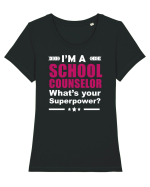 SCHOOL COUNSELOR Tricou mânecă scurtă guler larg fitted Damă Expresser