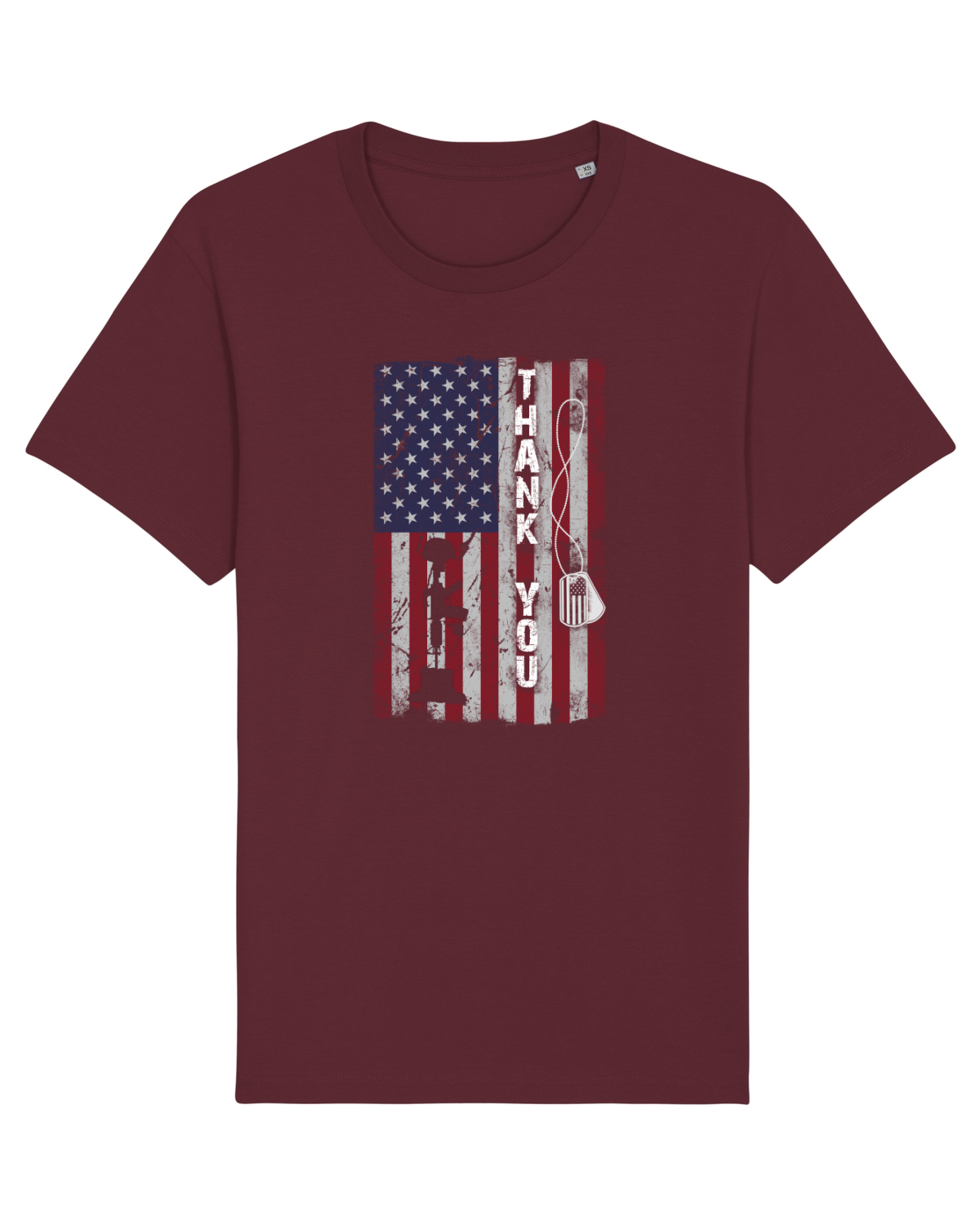 Tricou mânecă scurtă Unisex Rocker Burgundy