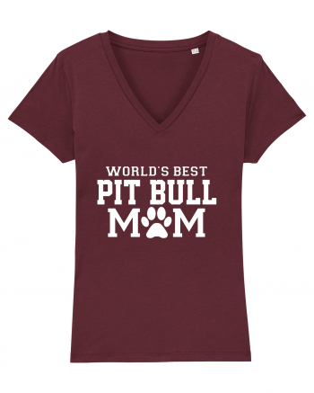 PIT BULL MOM Burgundy