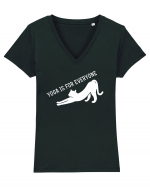 YOGA CAT Tricou mânecă scurtă guler V Damă Evoker