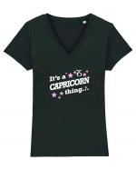 CAPRICORN Tricou mânecă scurtă guler V Damă Evoker