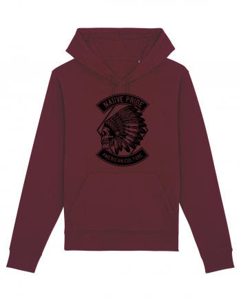 Indian Skull Black Burgundy