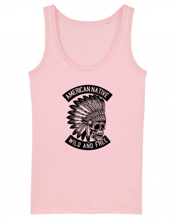 American Native Skull Black Cotton Pink