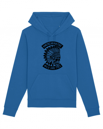 American Native Skull Black Royal Blue