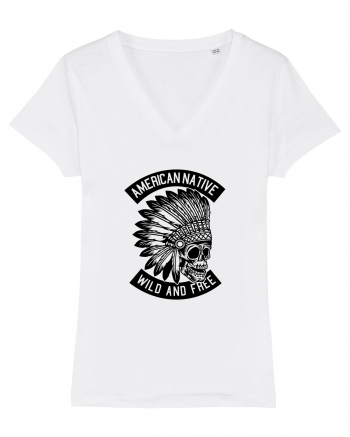 American Native Skull Black White