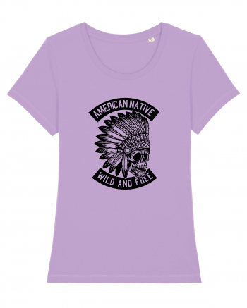 American Native Skull Black Lavender Dawn