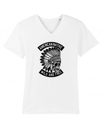 American Native Skull Black White