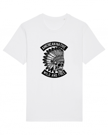 American Native Skull Black White