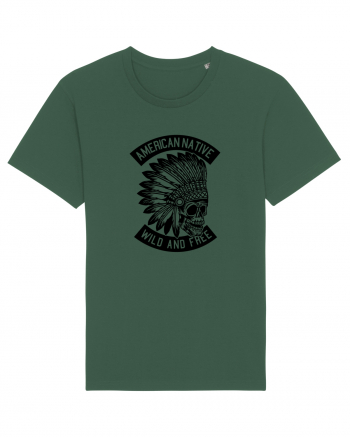 American Native Skull Black Bottle Green