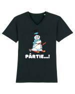 Pârtie... schior Incepător! Feriți-vă! Tricou mânecă scurtă guler V Bărbat Presenter