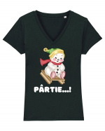 Cu Sania Pe Partie!  Tricou mânecă scurtă guler V Damă Evoker