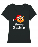 Merry Christmas...? Nu... Meowy Christmas!!! Tricou mânecă scurtă guler larg fitted Damă Expresser