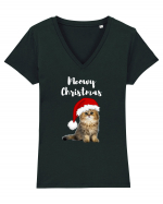 Merry Christmas...? Nu... Meowy Christmas!! Tricou mânecă scurtă guler V Damă Evoker