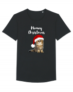 Merry Christmas...? Nu... Meowy Christmas!! Tricou mânecă scurtă guler larg Bărbat Skater