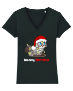 Merry Christmas...? Nu... Meowy Christmas! Tricou mânecă scurtă guler V Damă Evoker