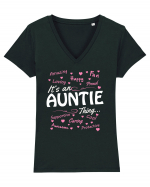 AUNTIE Tricou mânecă scurtă guler V Damă Evoker