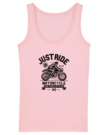 Just Ride Black Motorcycle Cotton Pink