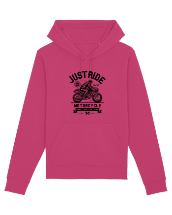 Just Ride Black Motorcycle Raspberry