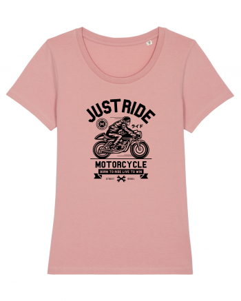 Just Ride Black Motorcycle Canyon Pink
