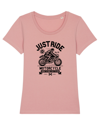 Just Ride Black Motorcycle Canyon Pink