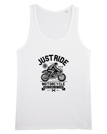 Just Ride Black Motorcycle White