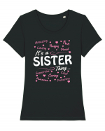 SISTER Tricou mânecă scurtă guler larg fitted Damă Expresser