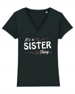 SISTER Tricou mânecă scurtă guler V Damă Evoker