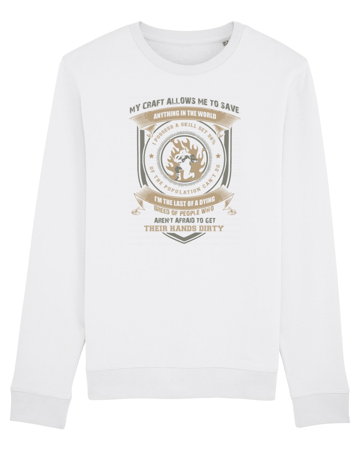 Bluză mânecă lungă Unisex Rise White