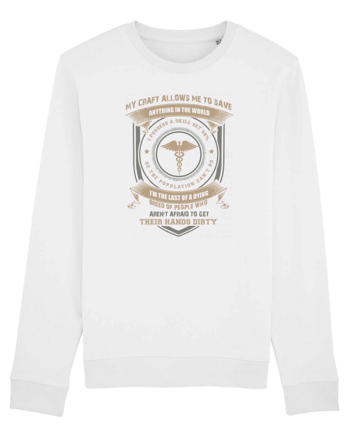 Bluză mânecă lungă Unisex Rise White