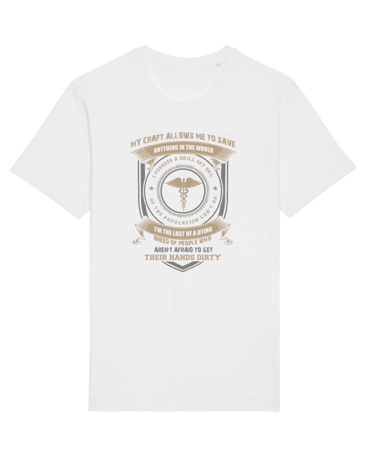 Tricou mânecă scurtă Unisex Rocker White