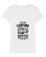 Go Surfing Okinawa Black Tricou mânecă scurtă guler V Damă Evoker