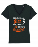 BASKETBALL GIRL Tricou mânecă scurtă guler V Damă Evoker