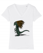 FOREST REPTILE WARRIOR Tricou mânecă scurtă guler V Damă Evoker