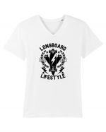 Longboard Lifestyle Black Tricou mânecă scurtă guler V Bărbat Presenter
