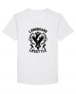Longboard Lifestyle Black Tricou mânecă scurtă guler larg Bărbat Skater