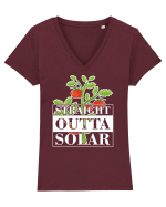 Straight outta solar Tricou mânecă scurtă guler V Damă Evoker