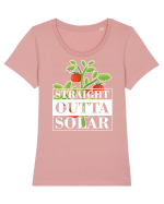 Straight outta solar Tricou mânecă scurtă guler larg fitted Damă Expresser