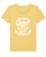 BETTER WITH AGE Tricou mânecă scurtă guler larg fitted Damă Expresser